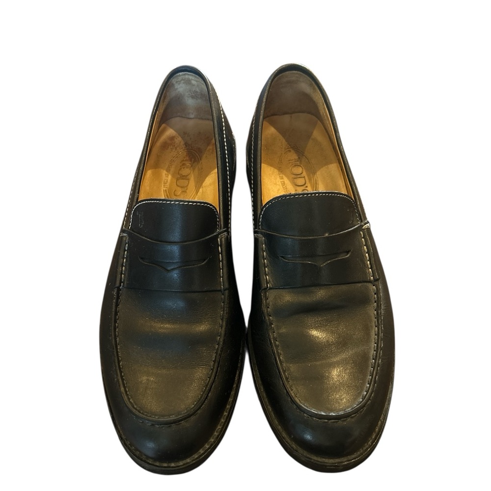 Tod's Elegant Black Leather Slip-Ons